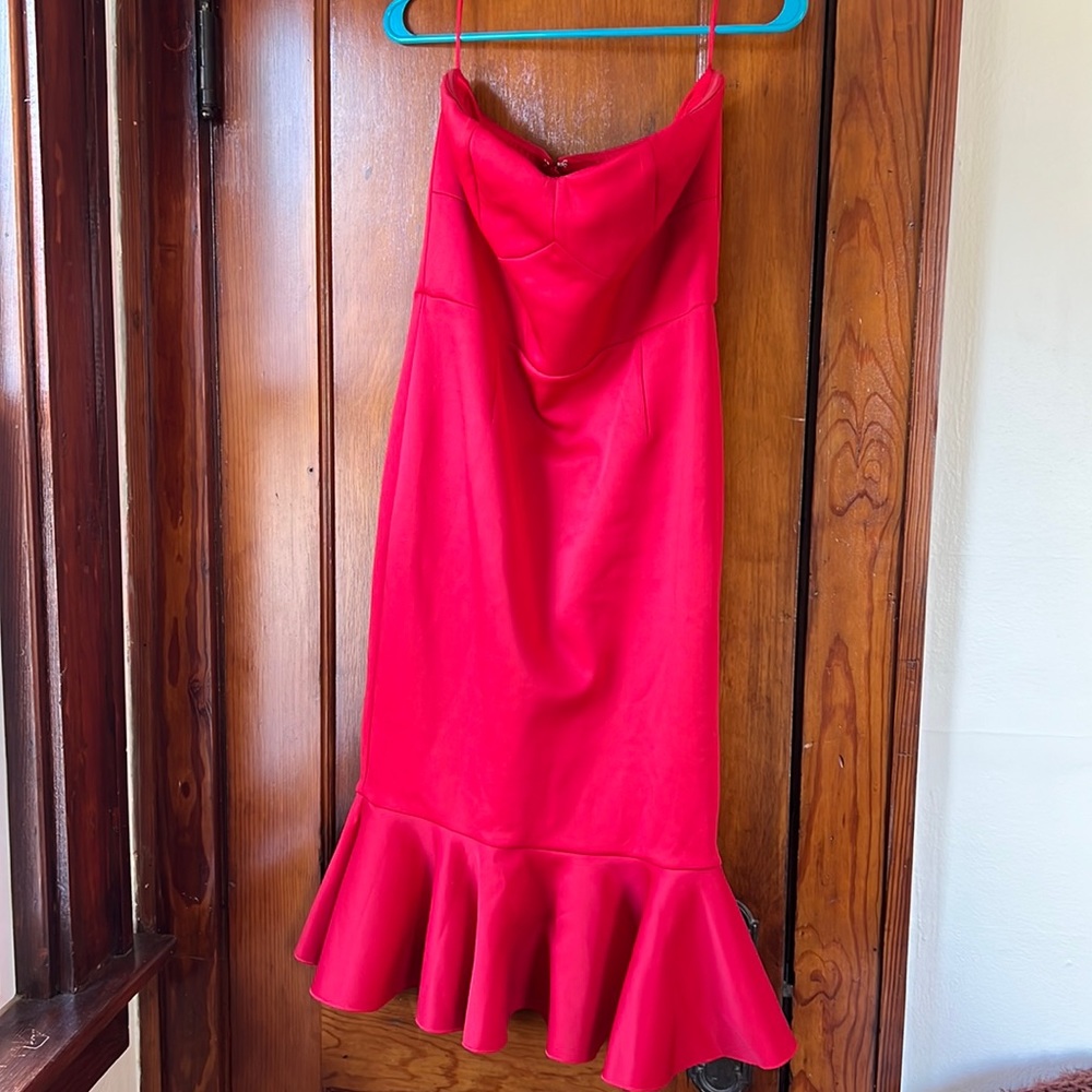 Strapless Red Bodycon Dress
